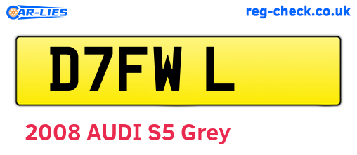 D7FWL are the vehicle registration plates.