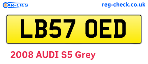 LB57OED are the vehicle registration plates.