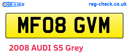 MF08GVM are the vehicle registration plates.