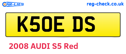 K50EDS are the vehicle registration plates.
