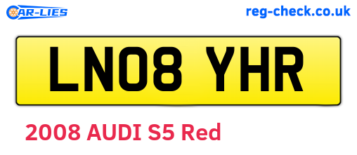 LN08YHR are the vehicle registration plates.