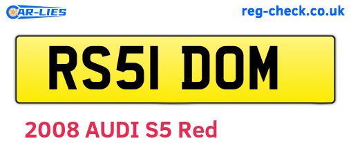 RS51DOM are the vehicle registration plates.