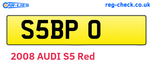 S5BPO are the vehicle registration plates.