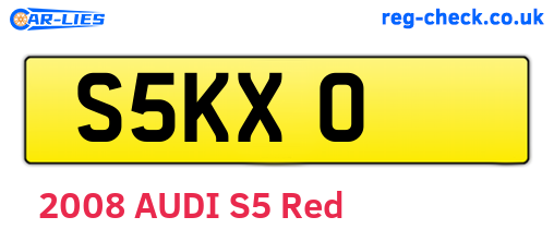 S5KXO are the vehicle registration plates.