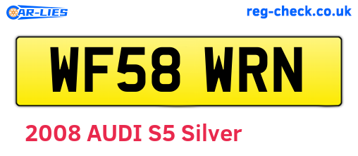 WF58WRN are the vehicle registration plates.