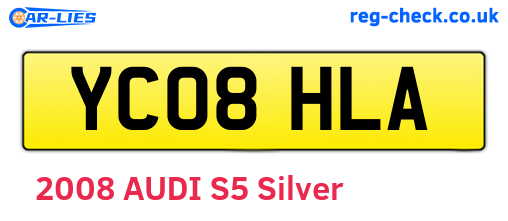 YC08HLA are the vehicle registration plates.