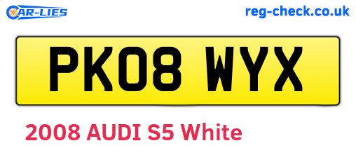 PK08WYX are the vehicle registration plates.