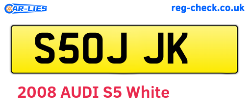 S50JJK are the vehicle registration plates.