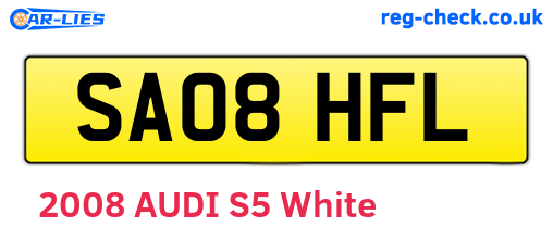 SA08HFL are the vehicle registration plates.