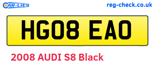 HG08EAO are the vehicle registration plates.