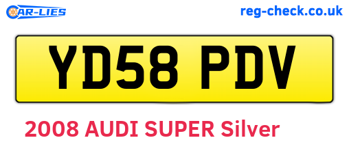 YD58PDV are the vehicle registration plates.