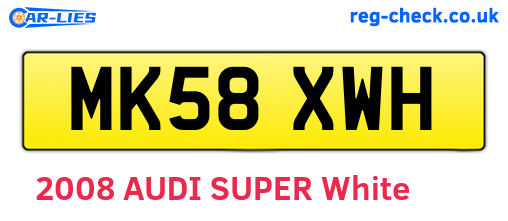 MK58XWH are the vehicle registration plates.