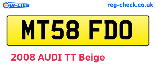 MT58FDO are the vehicle registration plates.