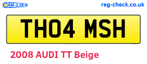 TH04MSH are the vehicle registration plates.