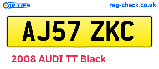 AJ57ZKC are the vehicle registration plates.
