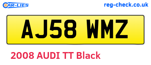 AJ58WMZ are the vehicle registration plates.