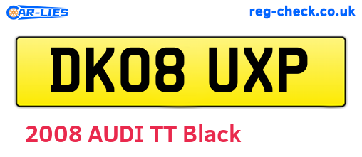 DK08UXP are the vehicle registration plates.