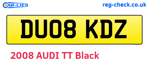 DU08KDZ are the vehicle registration plates.