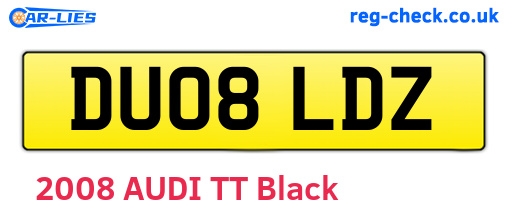 DU08LDZ are the vehicle registration plates.