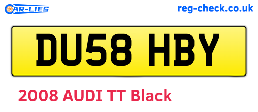 DU58HBY are the vehicle registration plates.