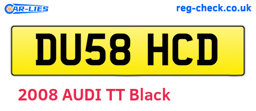 DU58HCD are the vehicle registration plates.