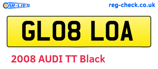 GL08LOA are the vehicle registration plates.