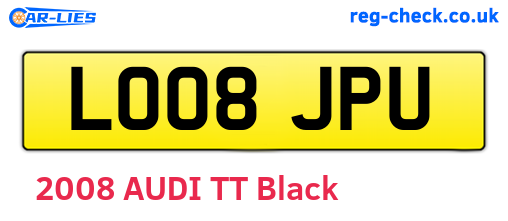 LO08JPU are the vehicle registration plates.