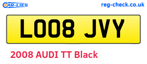 LO08JVY are the vehicle registration plates.