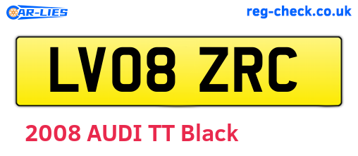 LV08ZRC are the vehicle registration plates.