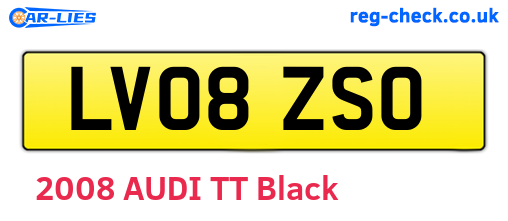 LV08ZSO are the vehicle registration plates.