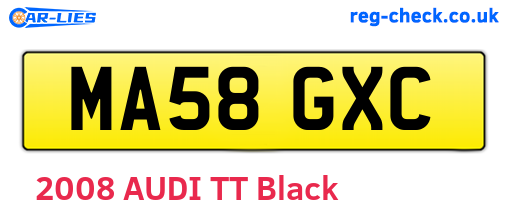 MA58GXC are the vehicle registration plates.