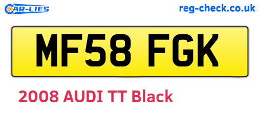 MF58FGK are the vehicle registration plates.