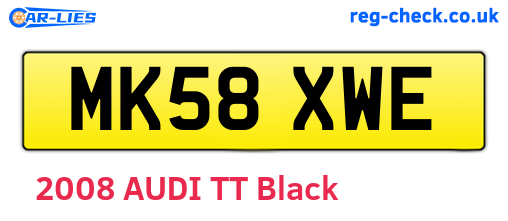 MK58XWE are the vehicle registration plates.