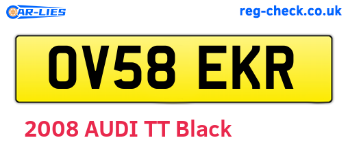 OV58EKR are the vehicle registration plates.