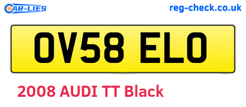 OV58ELO are the vehicle registration plates.
