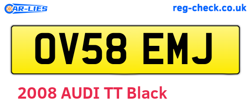 OV58EMJ are the vehicle registration plates.