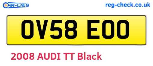 OV58EOO are the vehicle registration plates.