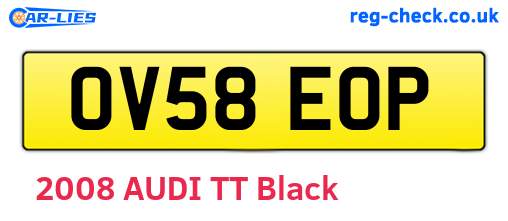 OV58EOP are the vehicle registration plates.