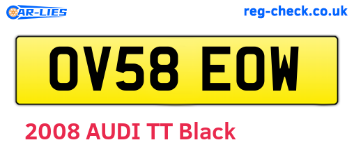 OV58EOW are the vehicle registration plates.