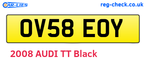 OV58EOY are the vehicle registration plates.