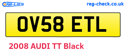 OV58ETL are the vehicle registration plates.