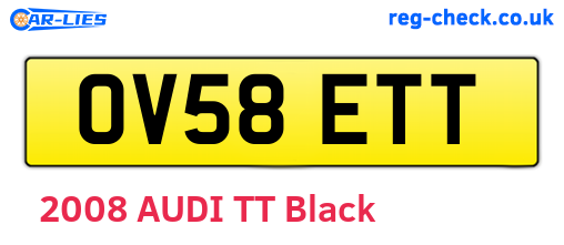 OV58ETT are the vehicle registration plates.
