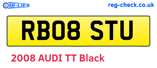 RB08STU are the vehicle registration plates.