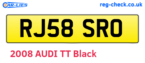 RJ58SRO are the vehicle registration plates.