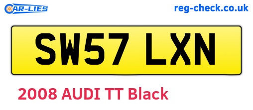 SW57LXN are the vehicle registration plates.