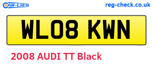 WL08KWN are the vehicle registration plates.