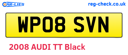 WP08SVN are the vehicle registration plates.
