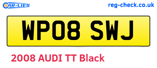 WP08SWJ are the vehicle registration plates.