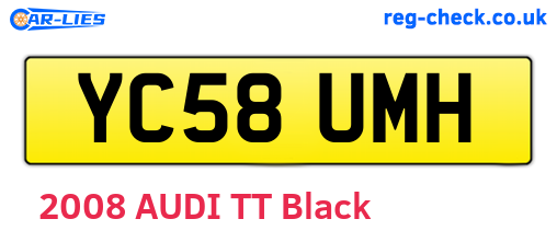 YC58UMH are the vehicle registration plates.