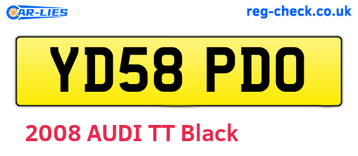 YD58PDO are the vehicle registration plates.